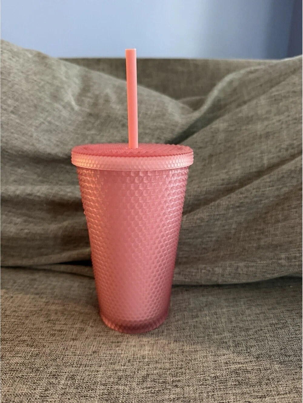 Starbucks Pink Lemonade Studded Bling Grande 16oz Soft Touch Tumbler Cup Matte